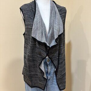 GUESS Ileana Active Drape Front Women's Active Vest Sz M Lace Back Charcoal Grey